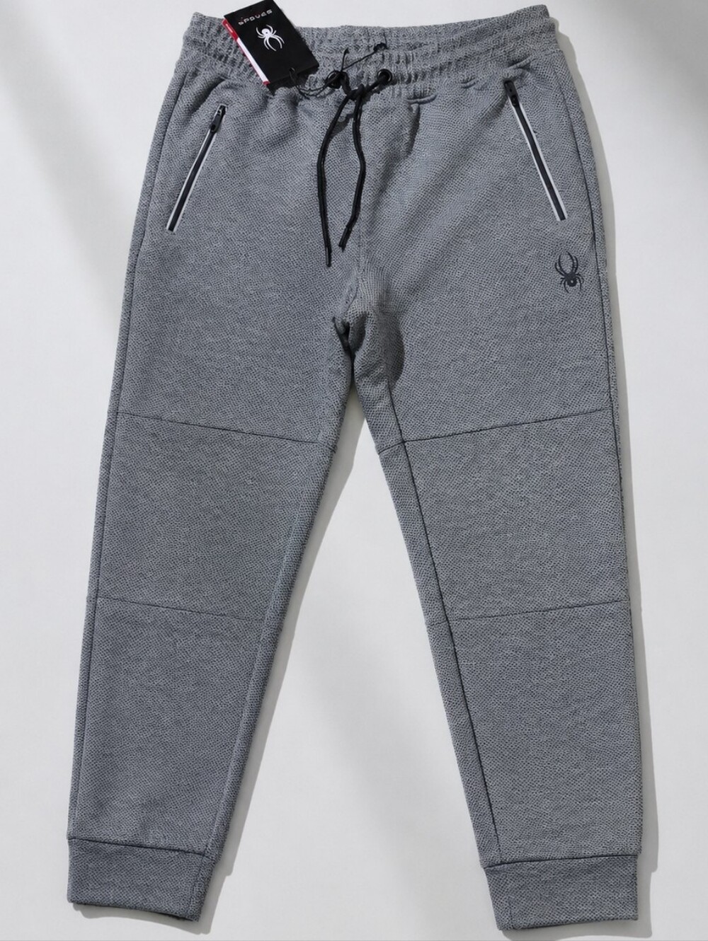 Spyder Men's Gray Knit Joggers with Black Drawcords
